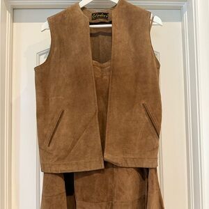 Eladio’s Brown Suede Skirt Set